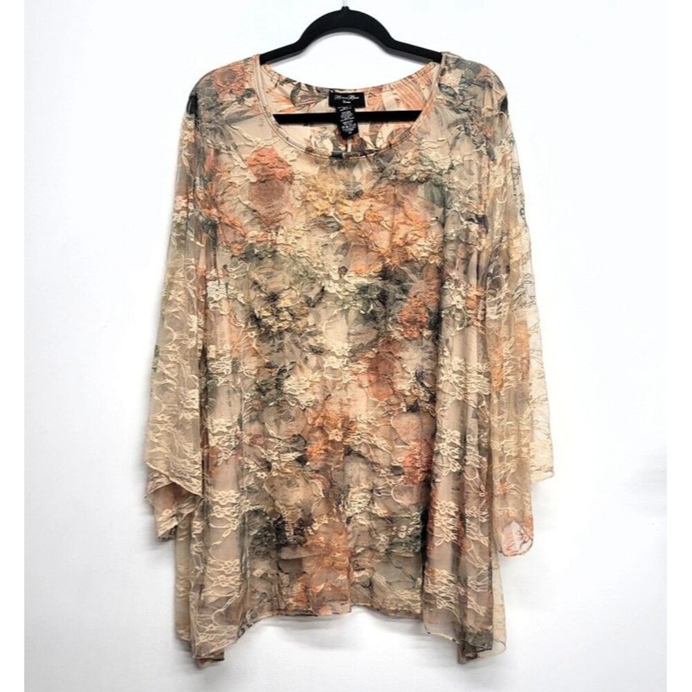 Brittany Black Lace Tunic 3X